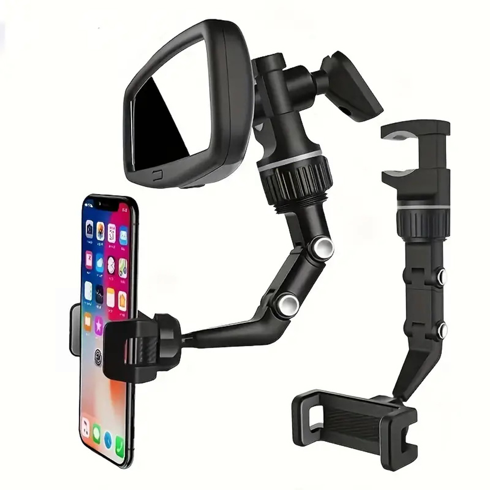 Desk Setup Essentials - Rearview Mirror Car Phone Mount Car