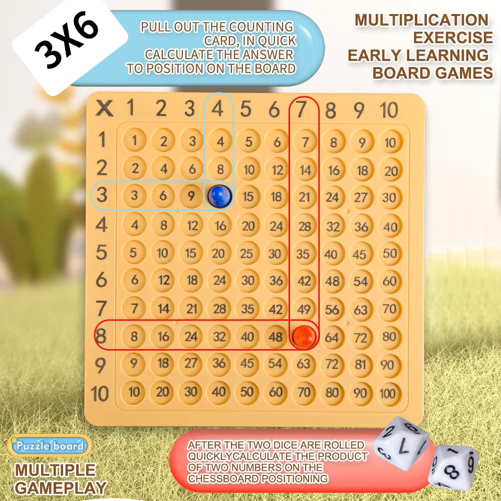 Desk Setup Kids - 99 Multiplication Board Montessori Arithmetic Toy