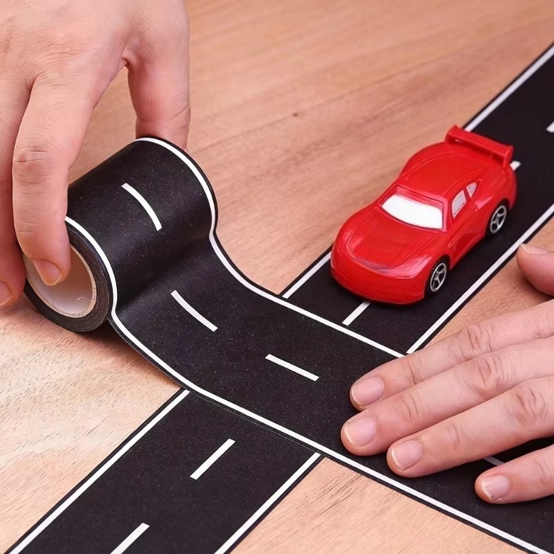 Desk Setup Kids - 1-2 Rolls Reusable Road Track Stickers