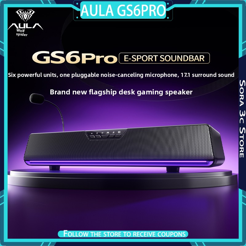 Desk Setup With Speakers - AULA GS6Pro Esports Speaker Bluetooth Dual-mode