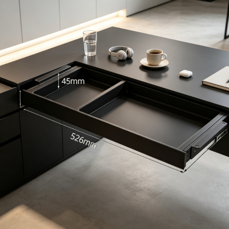 Desk Setup Organizer - Premium Under Desk Slide-Out Storage Tray,