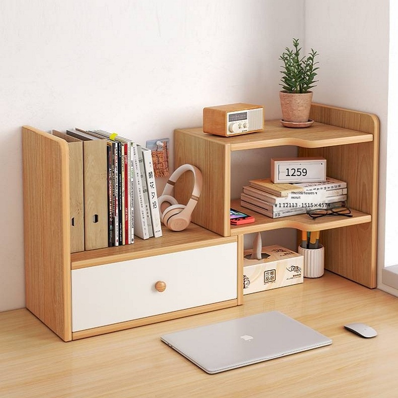 Desk Setup Organizer - Desk Bookshelf Desktop Shelving Desk Storage
