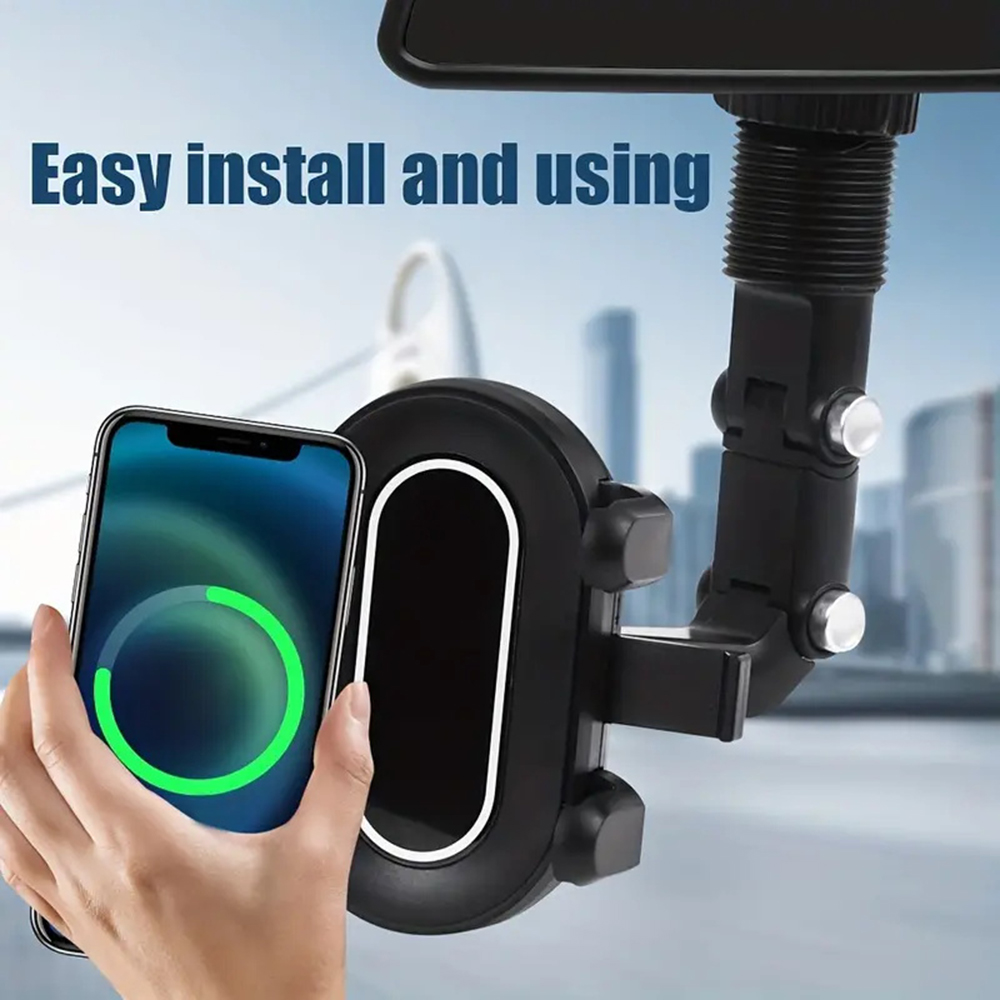 Rearview Mirror Car Phone Moun - Desk Setup Essentials ulasan dan harga