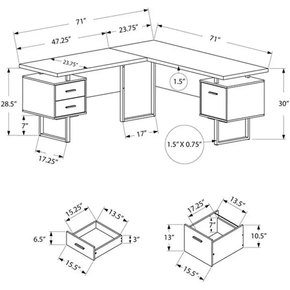 L-Shaped 70 Computer Desk with - Desk Setup In Office ulasan dan harga