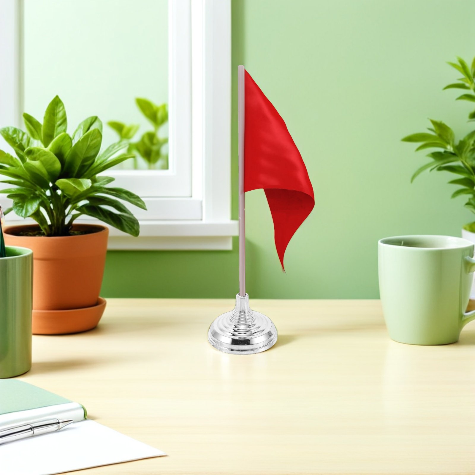 12Pcs Silver Mini Desk Flag St - Desk Setup Desk ulasan dan harga