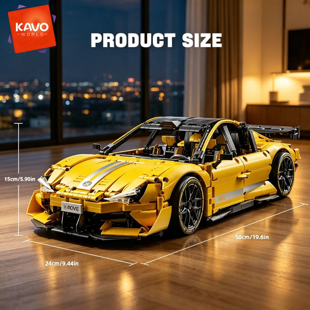 KAVOWORLD 2143pcs Yellow 1:10  - Desk Setup Requirements ulasan dan harga