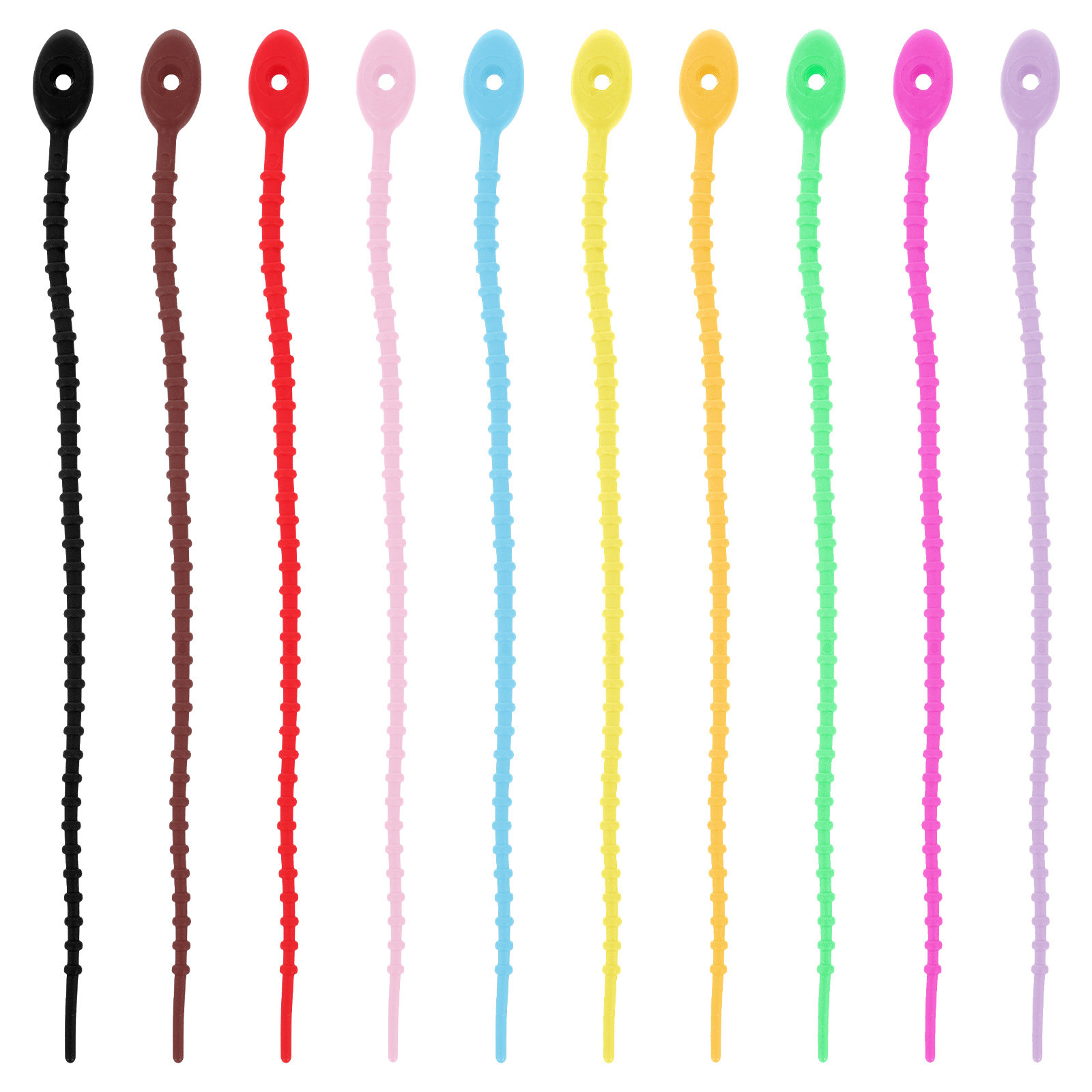 10Pcs Silicone Cable Ties Reus - Desk Setup Studio ulasan dan harga