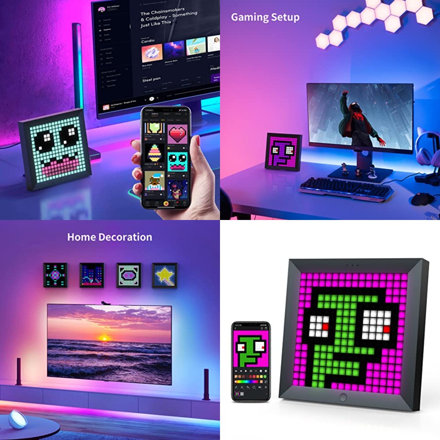 LED Light Pixel Display Panel  - Desk Setup With Tv ulasan dan harga