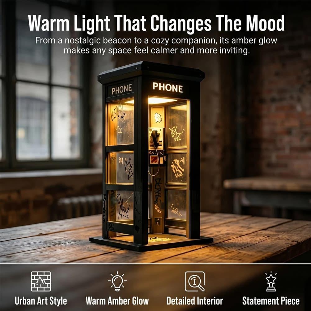 Retro Graffiti Phone Booth Tab - Desk Setup Desk ulasan dan harga