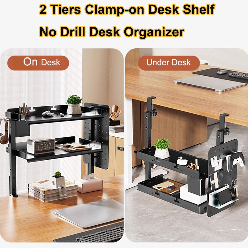Clamp-on 14 inch Above Below D - Desk Setup Productivity ulasan dan harga