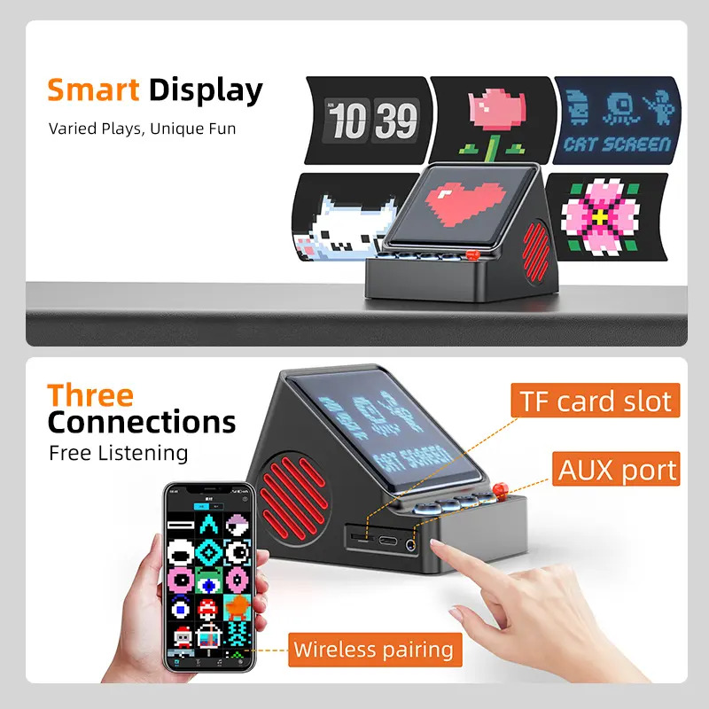 Retro Pixel Art Programmable L - Desk Setup With Speakers ulasan dan harga