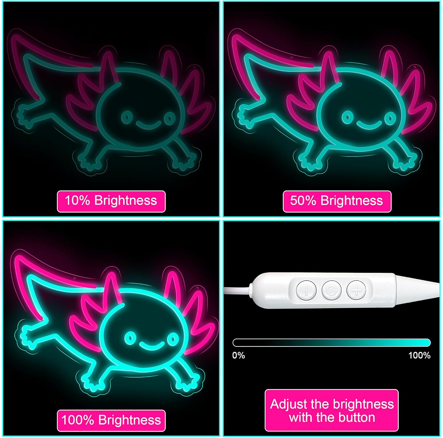 Axolotl Dragon Neon Sign Dimma - Desk Setup Studio ulasan dan harga