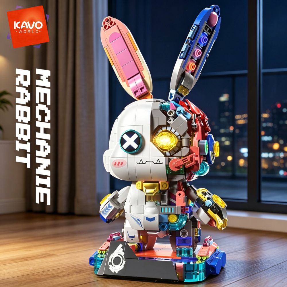 KAVOWORLD 1377PCS Robot Rabbit - Desk Setup Enthusiast ulasan dan harga