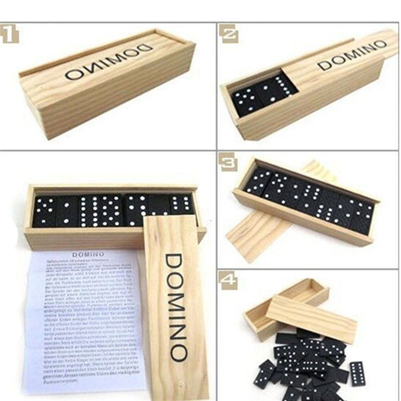 28pcs/Set Wooden Domino Board  - Desk Setup Kids ulasan dan harga