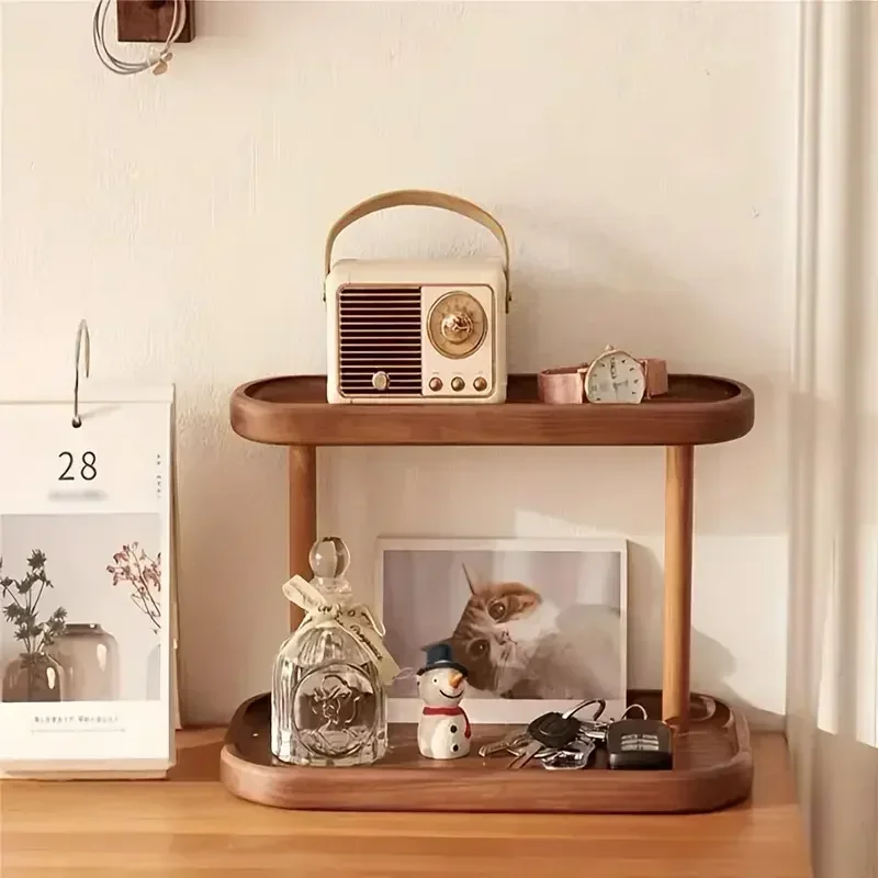 Hot Wooden Storage Shelf 2-Tie - Desk Setup Productivity ulasan dan harga