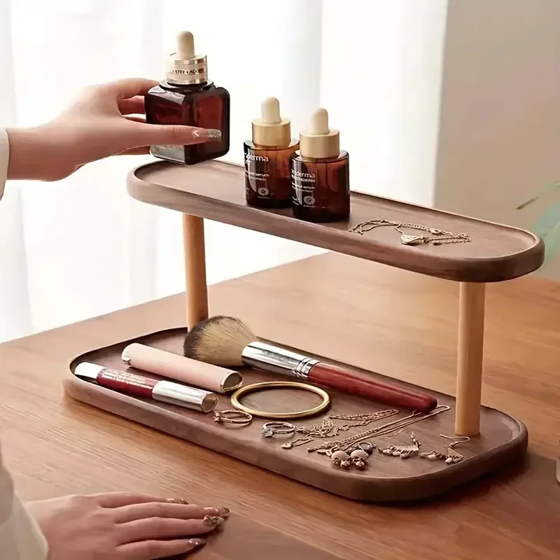 Hot Wooden Storage Shelf 2-Tie - Desk Setup Productivity ulasan dan harga