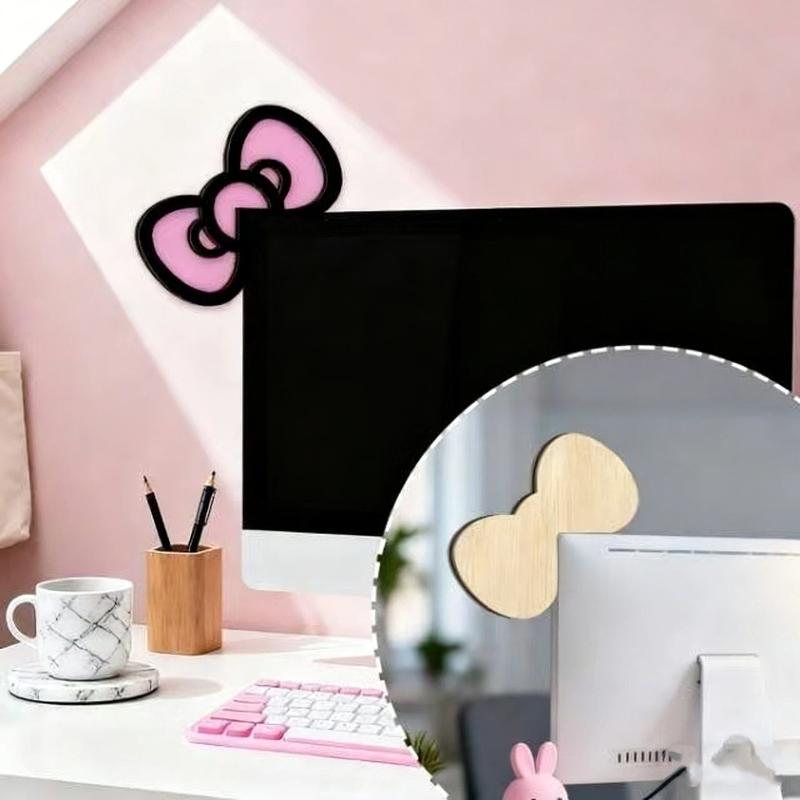 New 1/2Pcs Wooden Bowknot PC A - Desk Setup Accessories ulasan dan harga