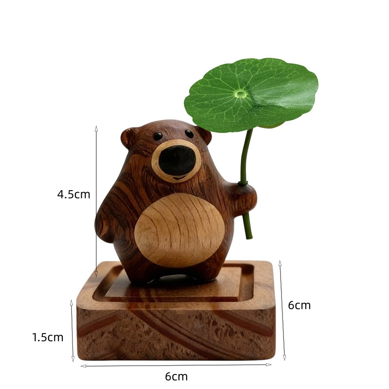 Cute Bear Aroma Diffuser Wood  - Desk Setup Essentials ulasan dan harga