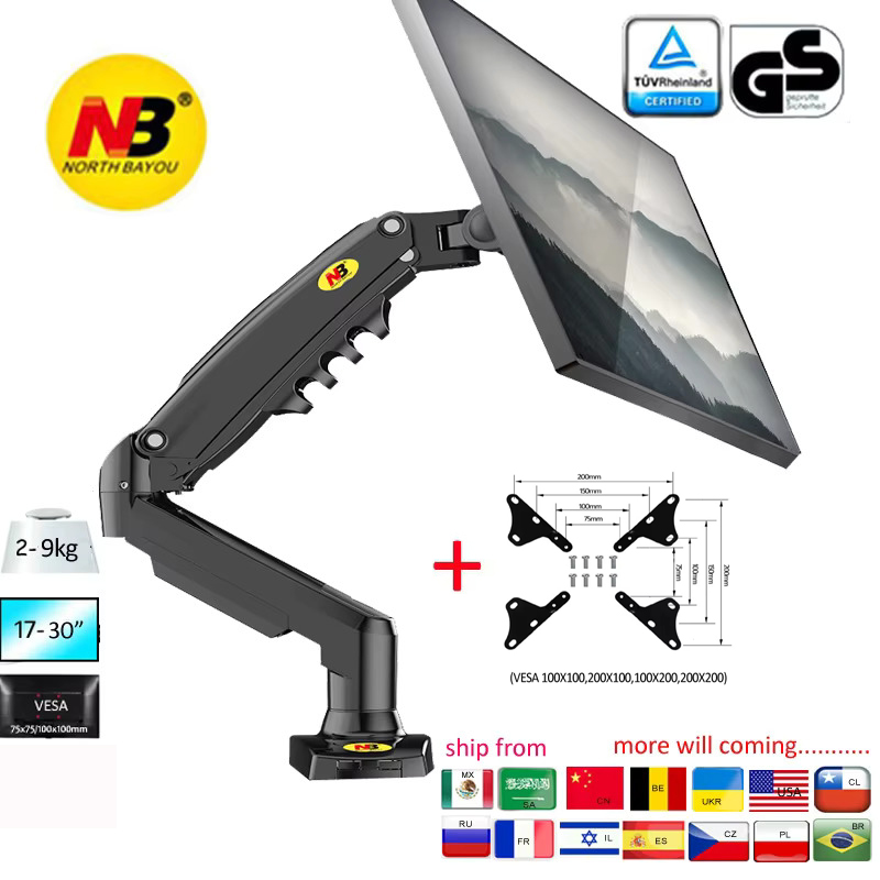 NEW NB F80 17-30' Desktop LED  - Desk Setup Monitor Arm ulasan dan harga