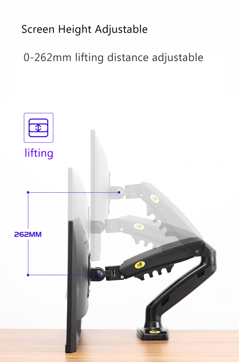 NEW NB F80 17-30' Desktop LED  - Desk Setup Monitor Arm ulasan dan harga