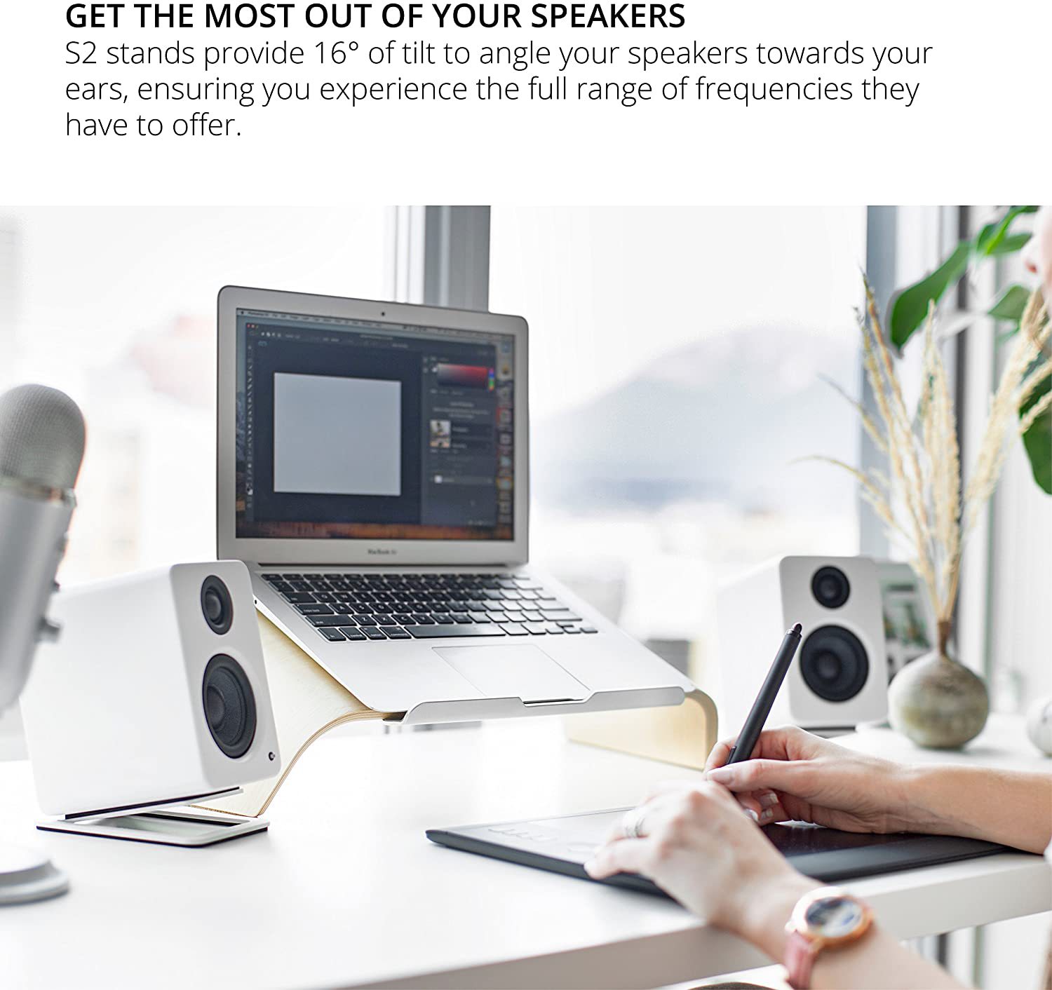 2pcs Desktop Speaker Stands fo - Desk Setup With Speakers ulasan dan harga