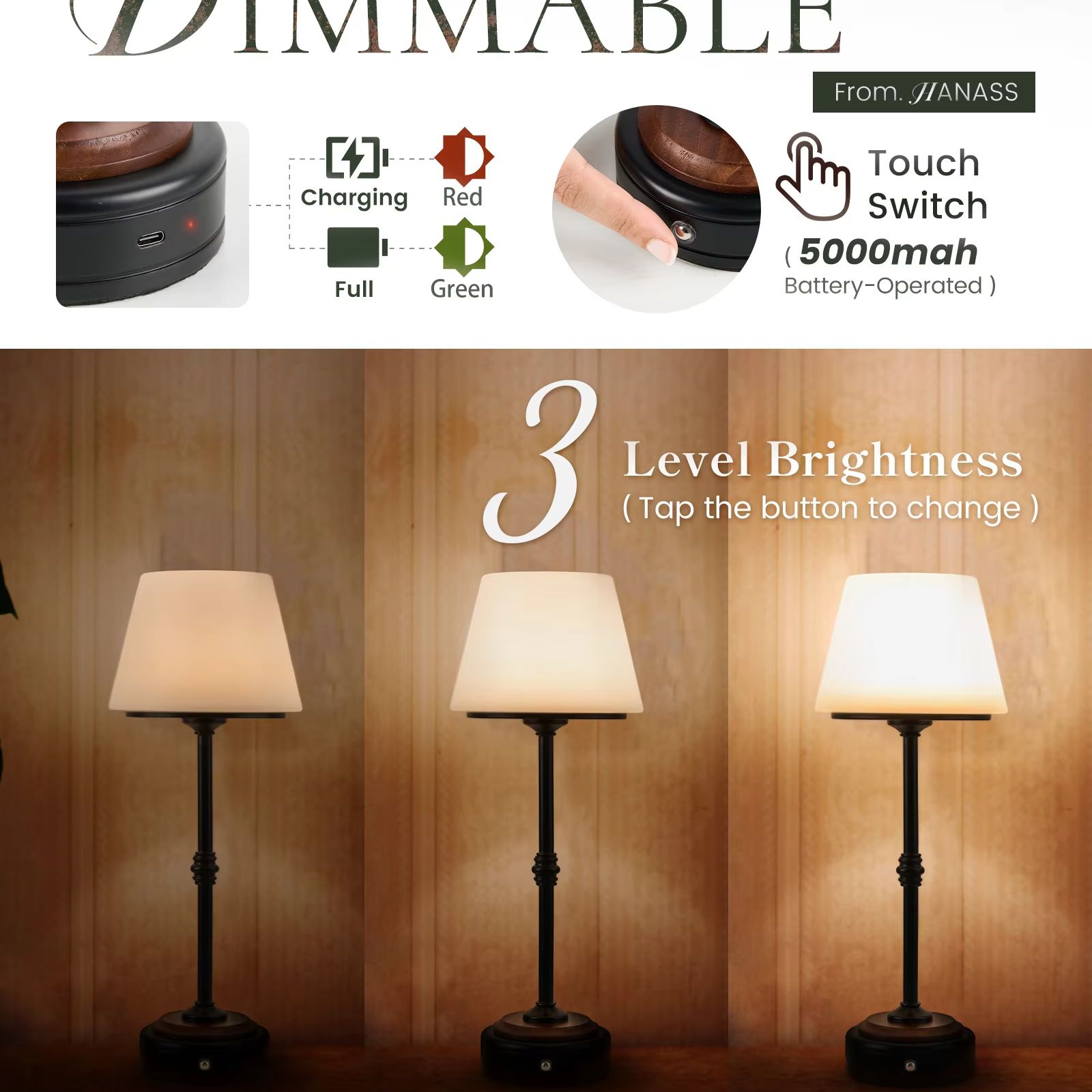 Cordless Table Lamps Set of  5 - Desk Setup Desk ulasan dan harga