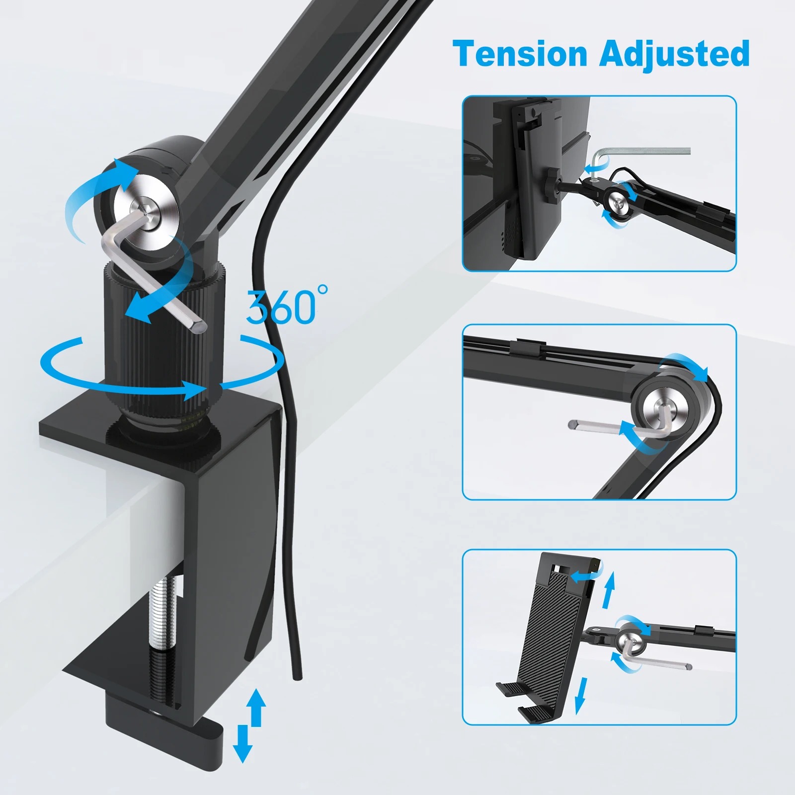 2025 Tablet Stand Holder for I - Desk Setup Monitor Arm ulasan dan harga