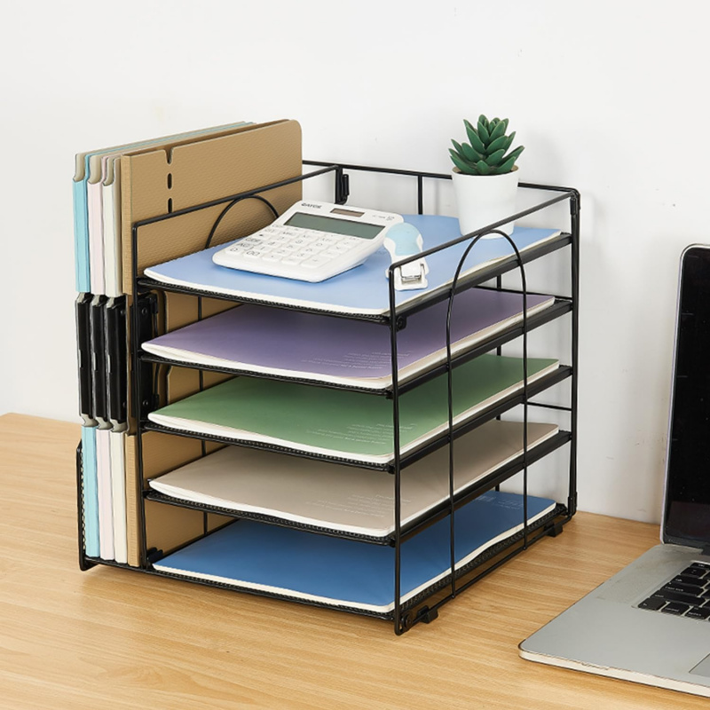 5Layer Paper File Rack Office  - Desk Setup Design ulasan dan harga