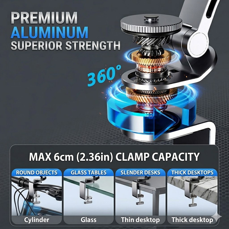 iPad Mount for Desk Aluminum A - Desk Setup Monitor Arm ulasan dan harga