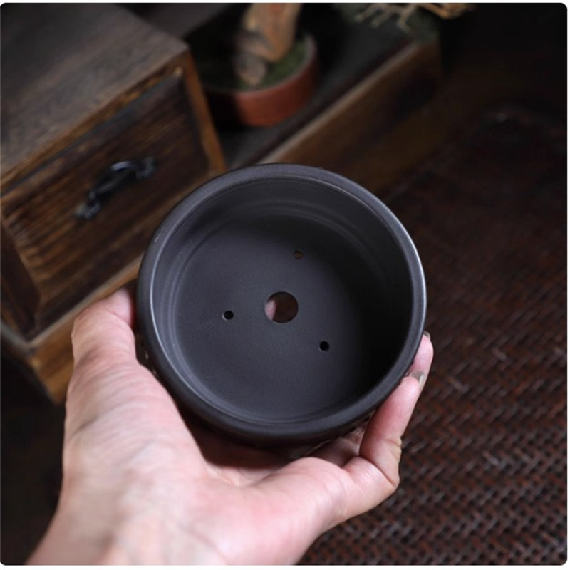 Ceramic Round Bonsai Pot, Drum - Desk Setup Green ulasan dan harga