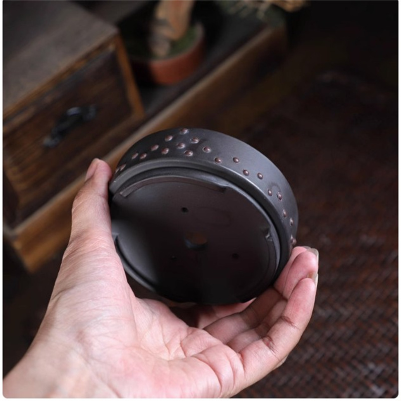 Ceramic Round Bonsai Pot, Drum - Desk Setup Green ulasan dan harga