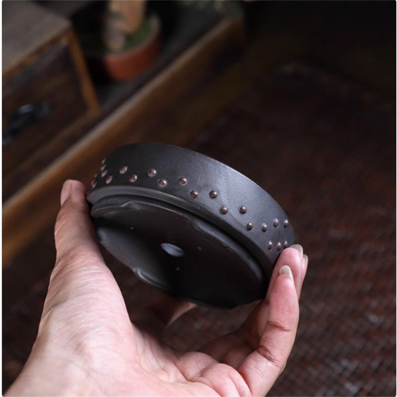 Ceramic Round Bonsai Pot, Drum - Desk Setup Green ulasan dan harga