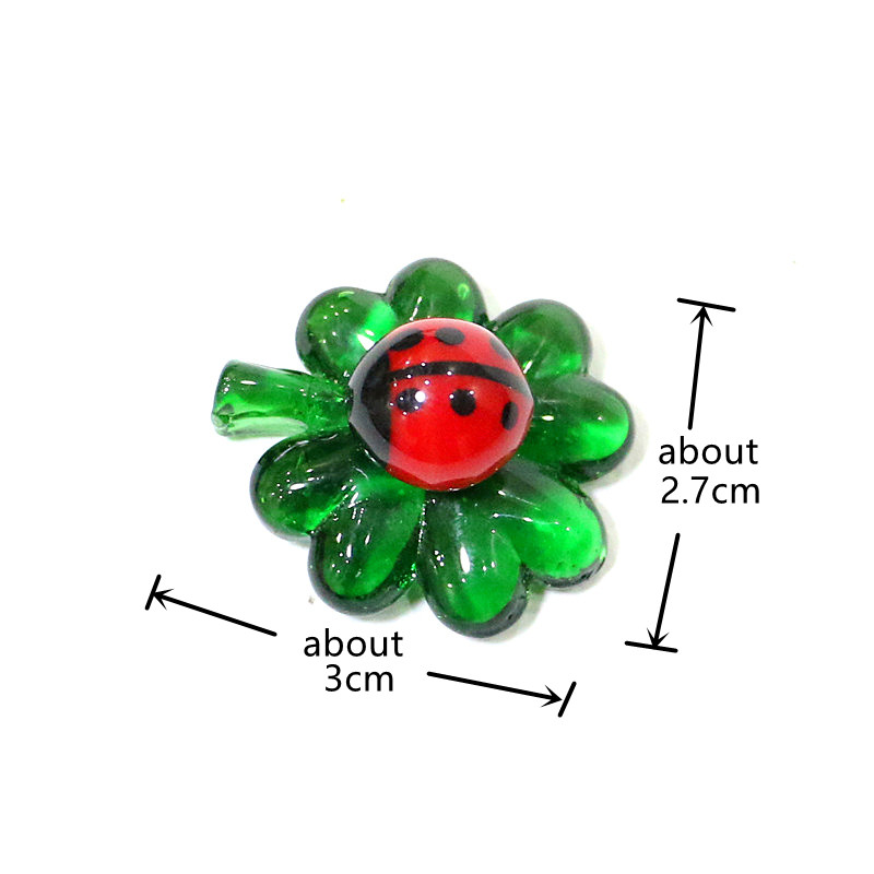 5pcs Green Mini Glass Four-Lea - Desk Setup Green ulasan dan harga