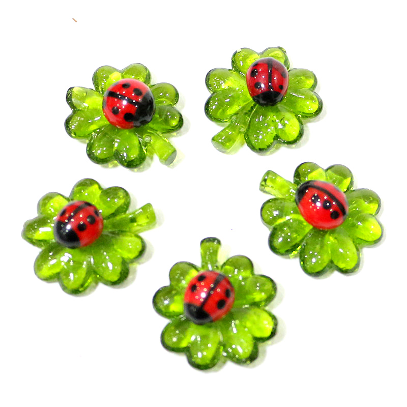 5pcs Green Mini Glass Four-Lea - Desk Setup Green ulasan dan harga