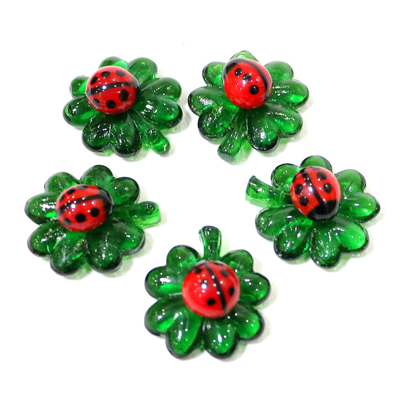 5pcs Green Mini Glass Four-Lea - Desk Setup Green ulasan dan harga