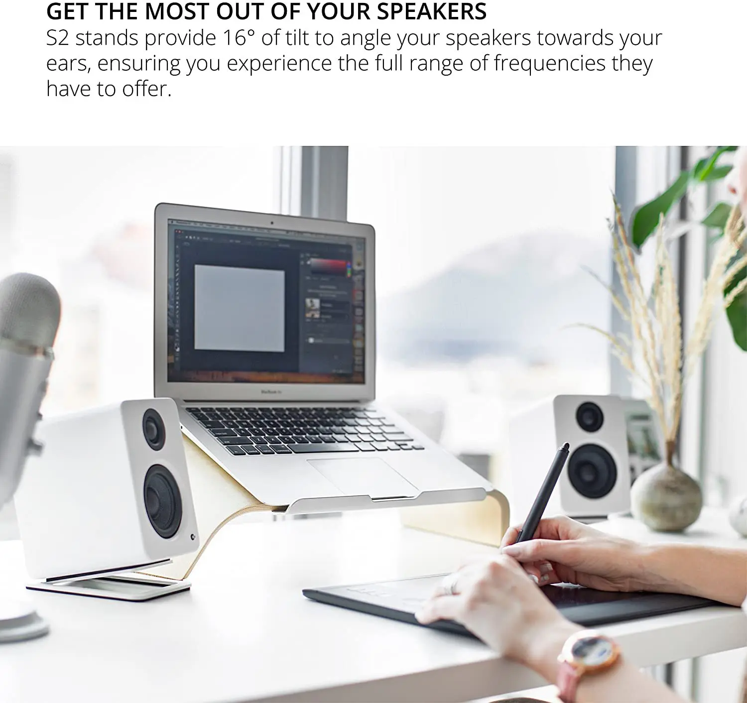 2pcs Desktop Speaker Stands fo - Desk Setup With Speakers ulasan dan harga
