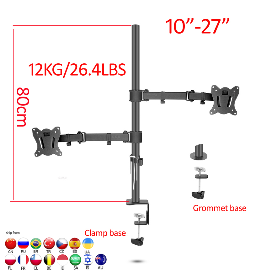 (80cm) DL-T902-280II Full Moti - Desk Setup Monitor Arm ulasan dan harga