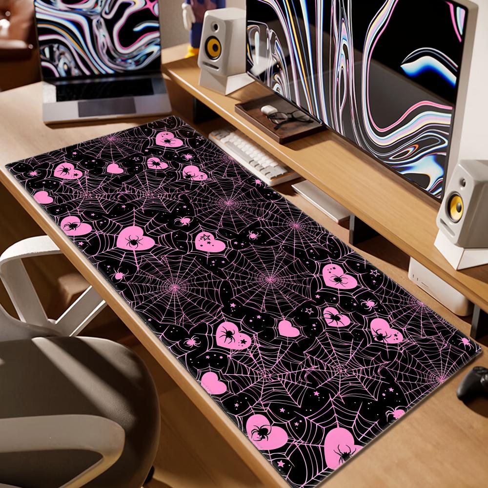 90x40 White or Pink Spiderweb  - Desk Setup In Office ulasan dan harga