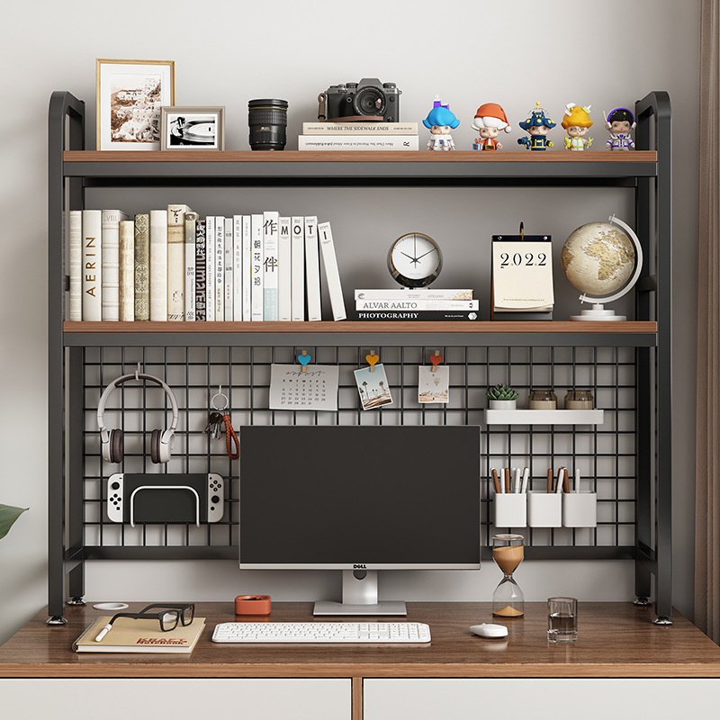 Bookshelf with Grid Desk Stora - Desk Setup Productivity ulasan dan harga