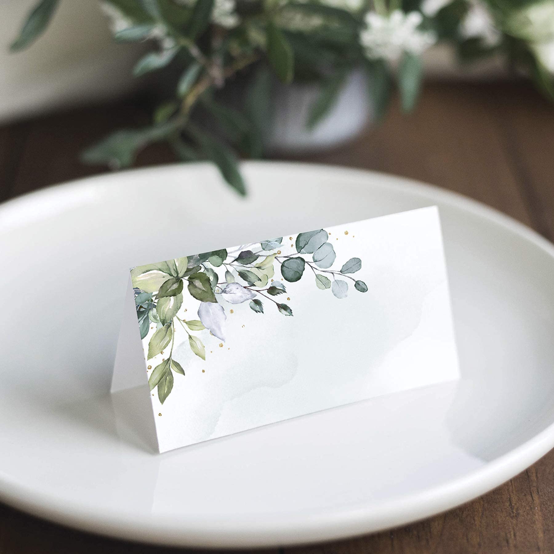 Green Leaf Watercolor Wedding  - Desk Setup Green ulasan dan harga