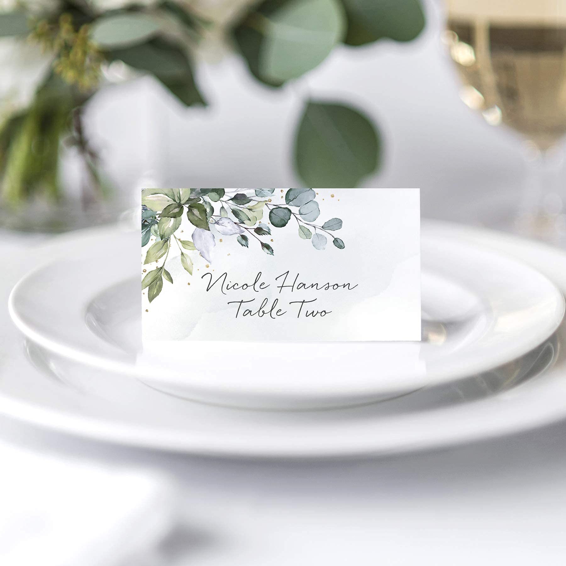 Green Leaf Watercolor Wedding  - Desk Setup Green ulasan dan harga
