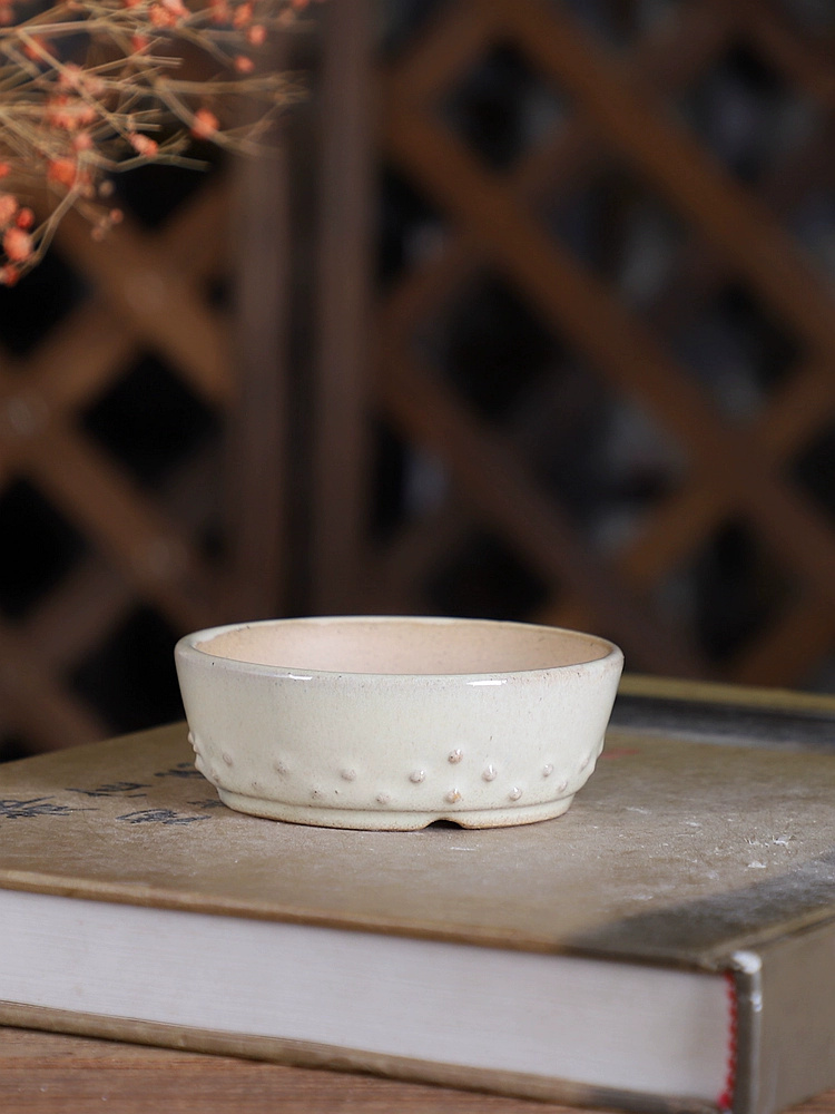Porcelain Round Glazed Bonsai  - Desk Setup Green ulasan dan harga