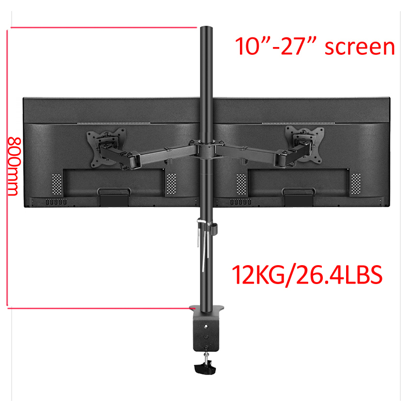 T902-280 360 Rotate Steel 10'- - Desk Setup Monitor Arm ulasan dan harga