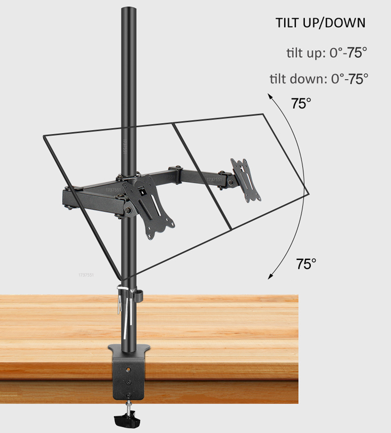 T902-280 360 Rotate Steel 10'- - Desk Setup Monitor Arm ulasan dan harga