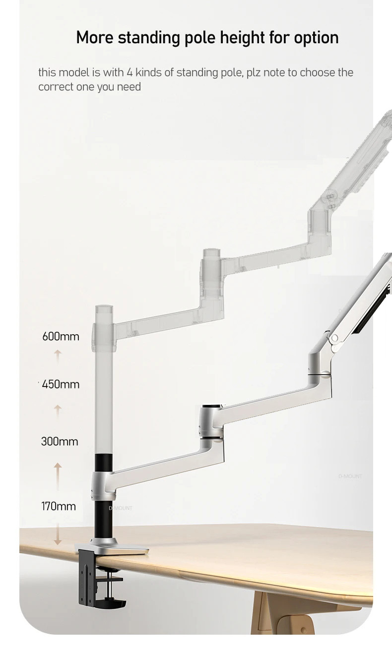 (1098mm) DL-8014 Mechanical Sp - Desk Setup Monitor Arm ulasan dan harga