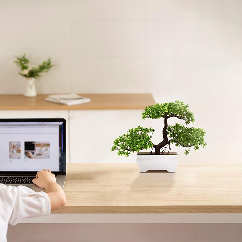 Artificial Bonsai Plastic Bion - Desk Setup Green ulasan dan harga
