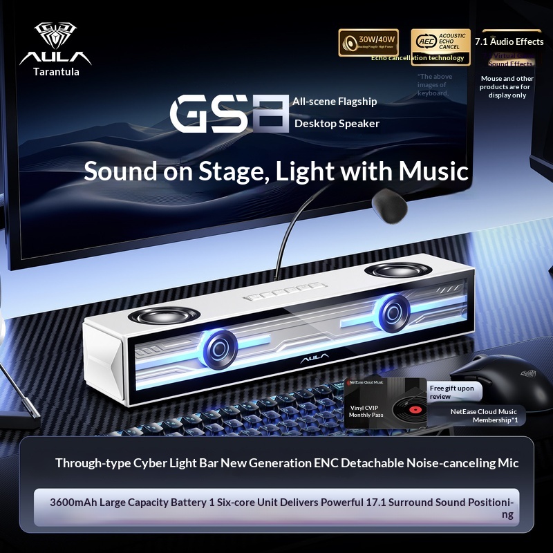Aula Gs8 Gaming Speaker Deskto - Desk Setup With Speakers ulasan dan harga
