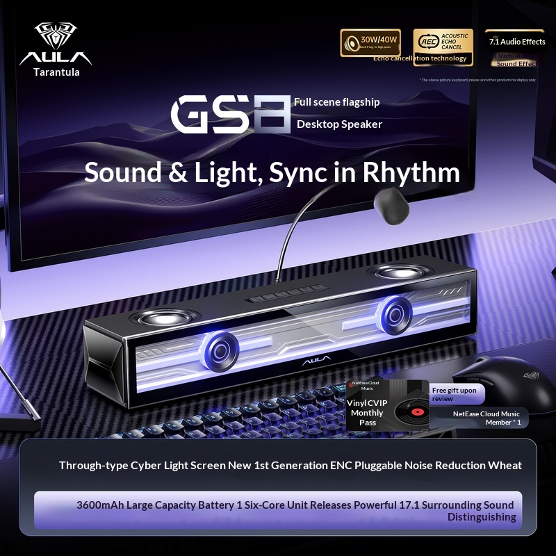 Aula Gs8 Gaming Speaker Deskto - Desk Setup With Speakers ulasan dan harga