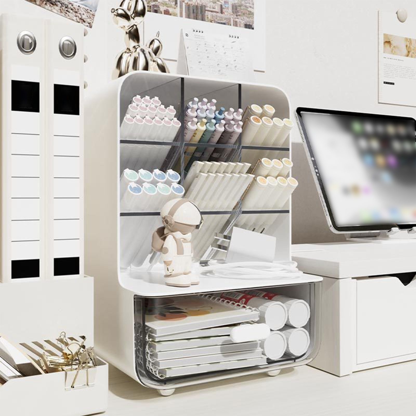 Students' Large-capacity Obliq - Desk Setup Organizer ulasan dan harga